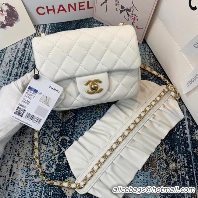 Super Quality Chanel small flap bag Lambskin & Gold-Tone Metal AS2203 White