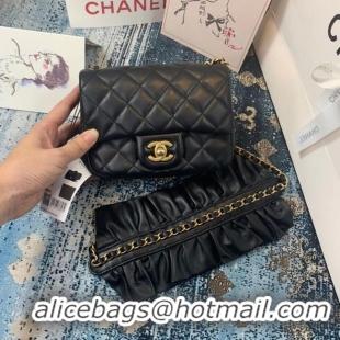 New Fashion Chanel small flap bag Lambskin & Gold-Tone Metal AS2203 black