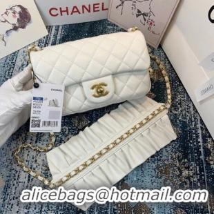 Buy Inexpensive Chanel small flap bag Lambskin & Gold-Tone Metal AS2204 white