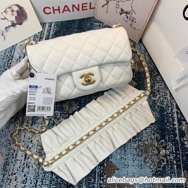 Buy Inexpensive Chanel small flap bag Lambskin & Gold-Tone Metal AS2204 white