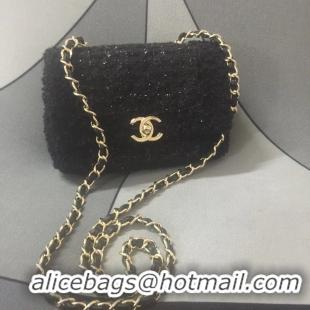 Top Grade Chanel small flap bag Gold-Tone Metal AS1116 black