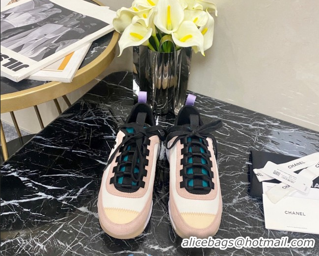 Top Grade Chanel Suede Sneakers G35617 01 Beige/Pink 2020