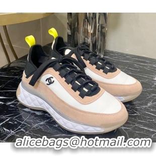 Cheap Price Chanel Suede Sneakers G35617 02 Nude/White 2020