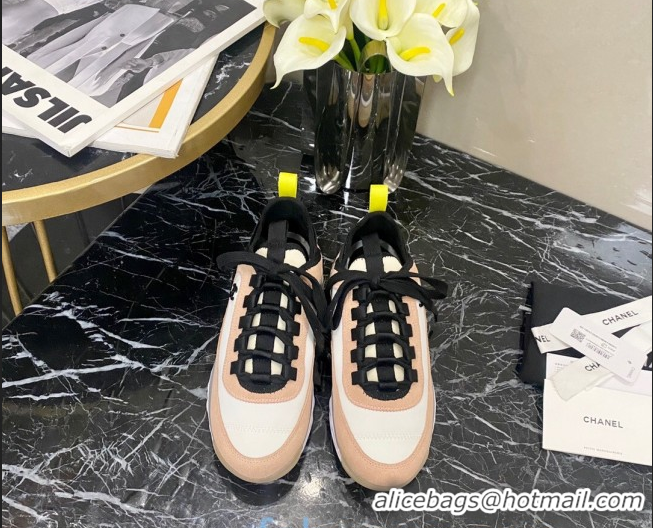 Cheap Price Chanel Suede Sneakers G35617 02 Nude/White 2020