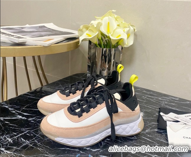 Cheap Price Chanel Suede Sneakers G35617 02 Nude/White 2020