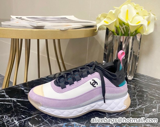 Most Popular Chanel Suede Sneakers G35617 Purple 03 2020