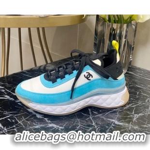 Elegant Chanel Suede Sneakers G35617 04 Blue 2020