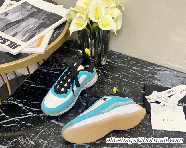 Elegant Chanel Suede Sneakers G35617 04 Blue 2020