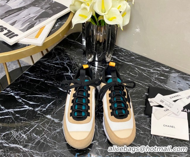 Stylish Chanel Suede Sneakers G35617 05 Nude 2020