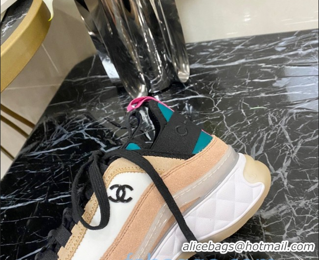 Hot Style Chanel Suede Sneakers G35617 06 Nude 2020