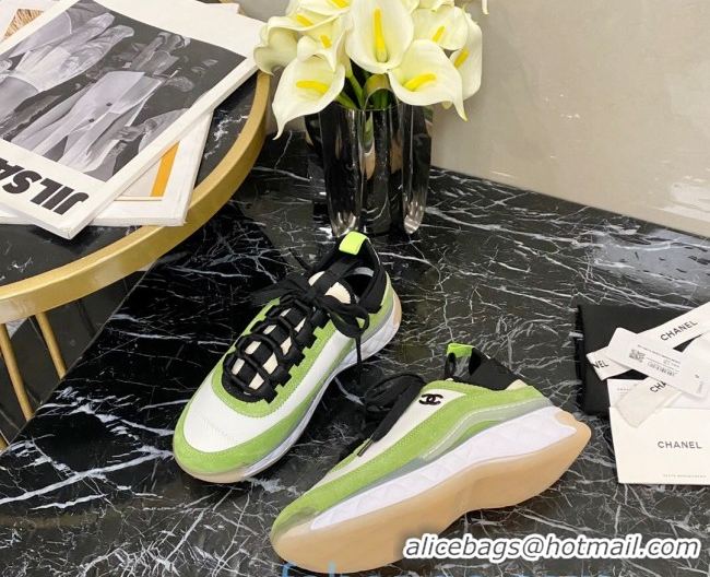 Discount Chanel Suede Sneakers G35617 07 Green 2020