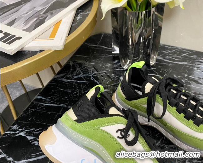 Discount Chanel Suede Sneakers G35617 07 Green 2020