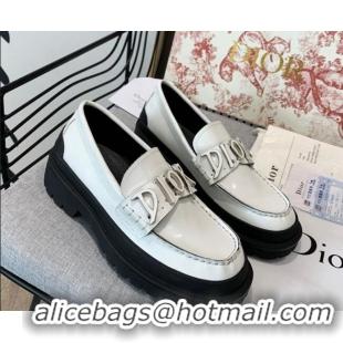 New Style Dior x Shawn Explorer Matte Platform Loafers in White Calfskin 102175