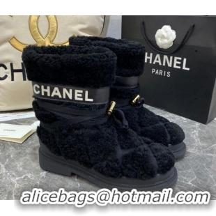 Grade Quality Chanel Quilted Ties Wool Short Boots 20102203 Black 2020