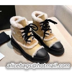 Best Price Chanel Leather Cashmere Short Boots 20102207 Apricot 2020