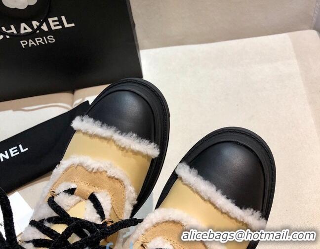 Best Price Chanel Leather Cashmere Short Boots 20102207 Apricot 2020