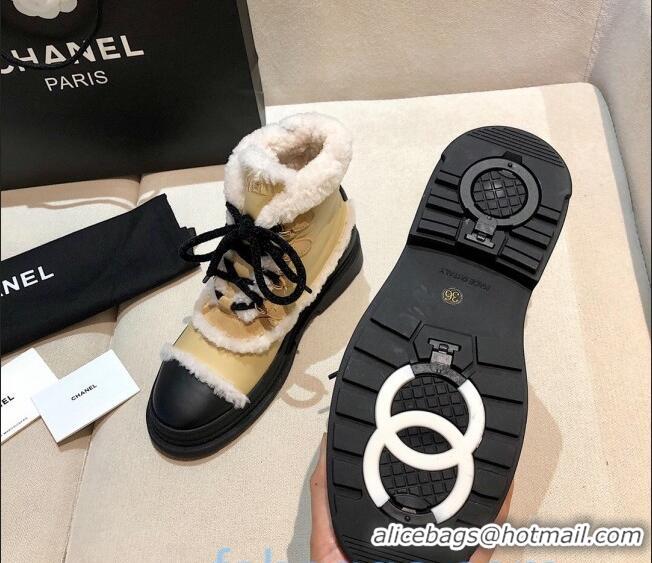 Best Price Chanel Leather Cashmere Short Boots 20102207 Apricot 2020