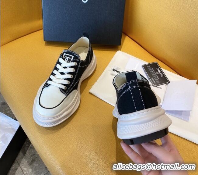 Popular Chanel Vintage Canvas Low-Top Sneakers Black 20102302 2020