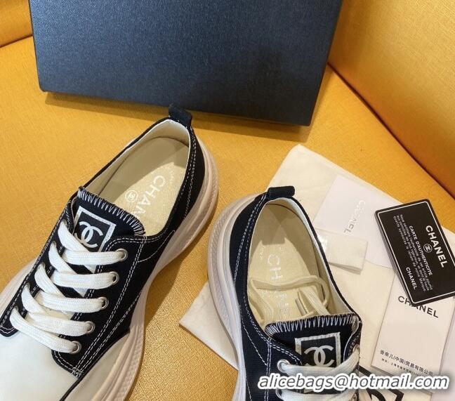 Popular Chanel Vintage Canvas Low-Top Sneakers Black 20102302 2020