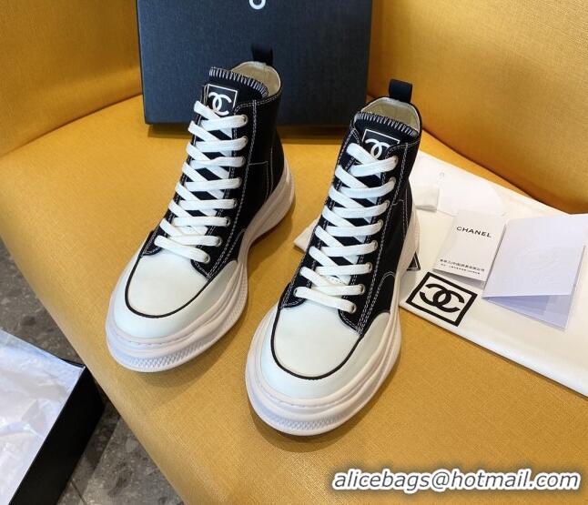 Good Product Chanel Vintage Canvas High-Top Sneakers Black 20102304 2020