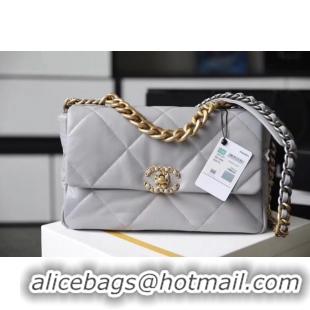 Traditional Discount Chanel 19 flap bag AS1161 grey