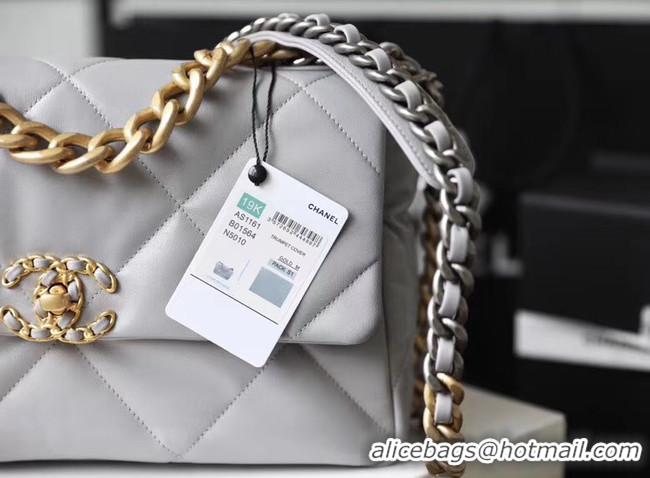 Traditional Discount Chanel 19 flap bag AS1161 grey