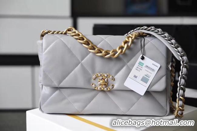 Traditional Discount Chanel 19 flap bag AS1161 grey