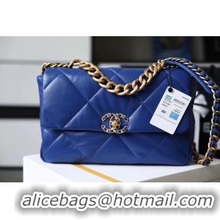 Unique Discount Chanel 19 flap bag AS1161 blue