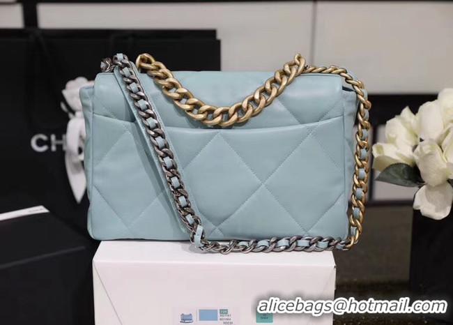 Promotional Chanel 19 flap bag AS1161 light blue