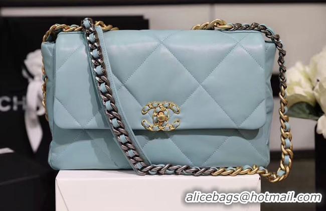 Promotional Chanel 19 flap bag AS1161 light blue