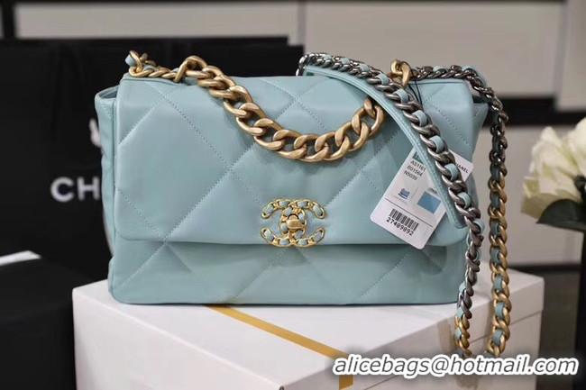 Promotional Chanel 19 flap bag AS1161 light blue