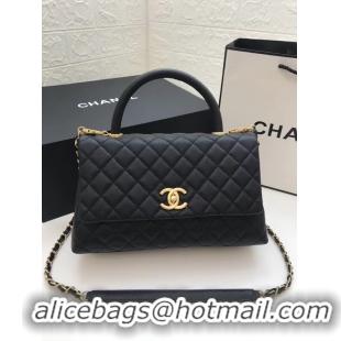 Grade Promotional Chanel flap bag with top handle A92991 black