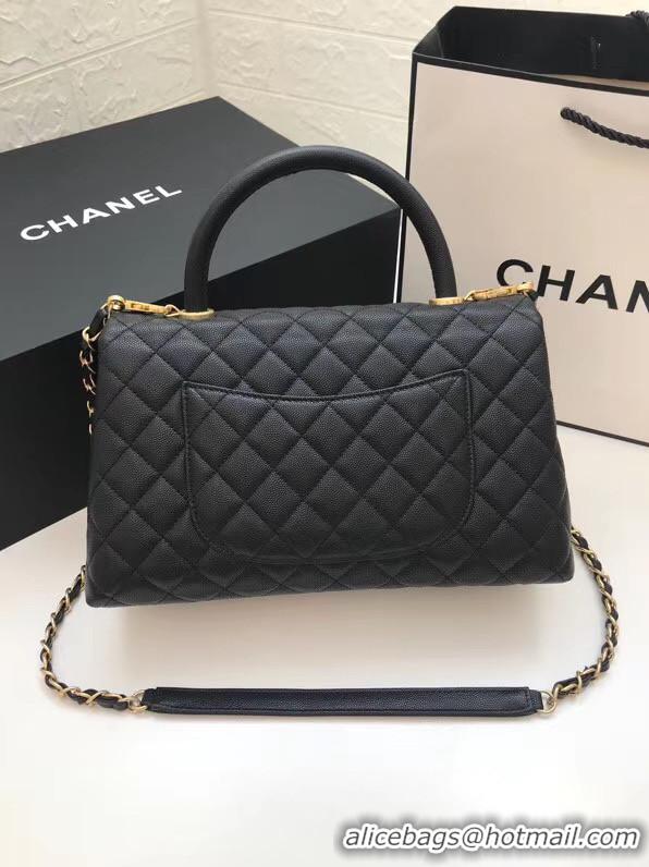 Grade Promotional Chanel flap bag with top handle A92991 black