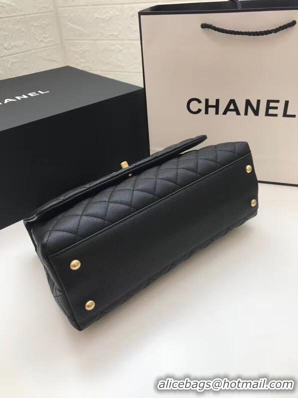 Grade Promotional Chanel flap bag with top handle A92991 black