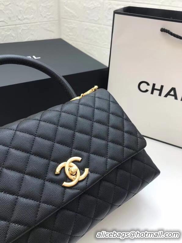 Grade Promotional Chanel flap bag with top handle A92991 black