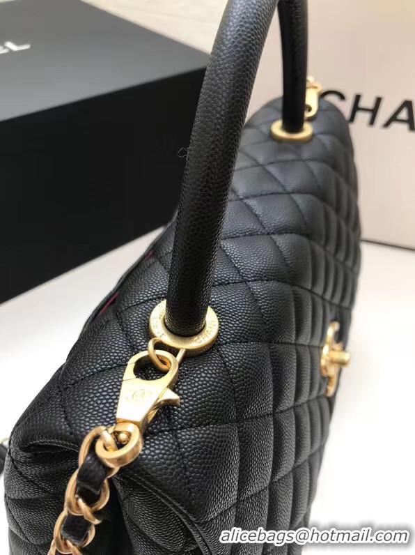 Grade Promotional Chanel flap bag with top handle A92991 black