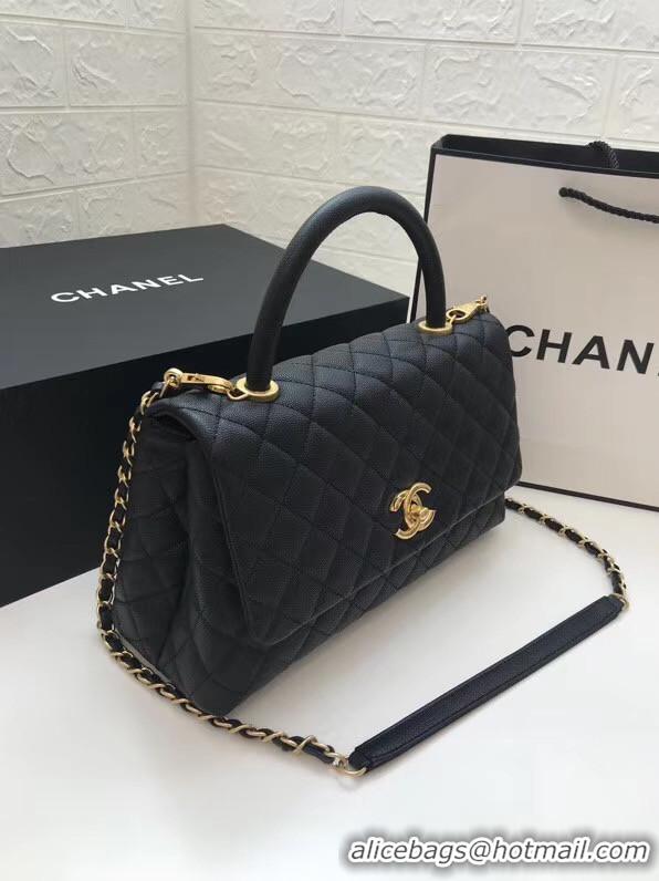 Grade Promotional Chanel flap bag with top handle A92991 black