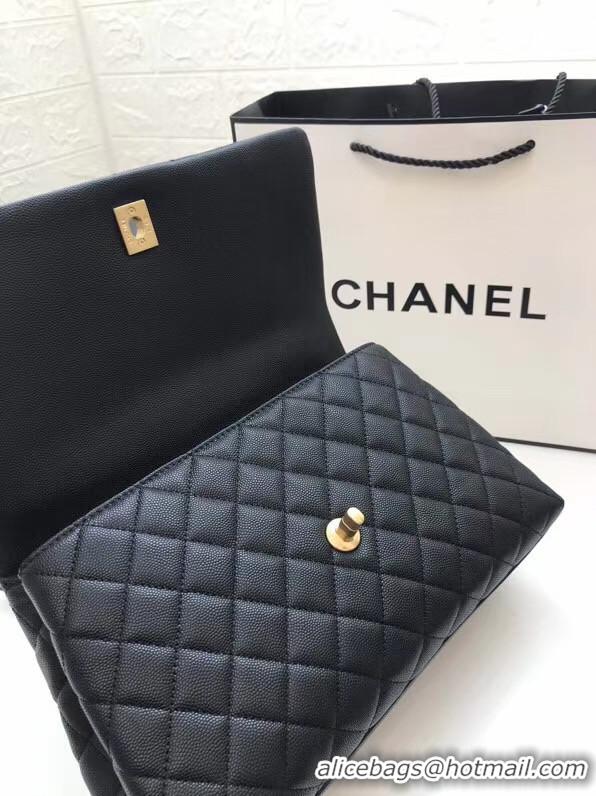 Grade Promotional Chanel flap bag with top handle A92991 black