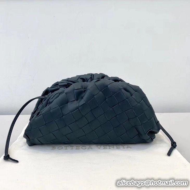 Top Quality Bottega Veneta The Mini Pouch Clutch Bag In Woven Leather with Strap BV2727 Dark Green 2020