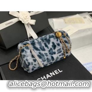 Buy Inexpensive Chanel Mink hair Leopard Print AS1899 blue