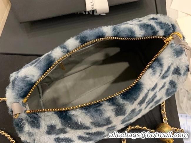 Buy Inexpensive Chanel Mink hair Leopard Print AS1899 blue