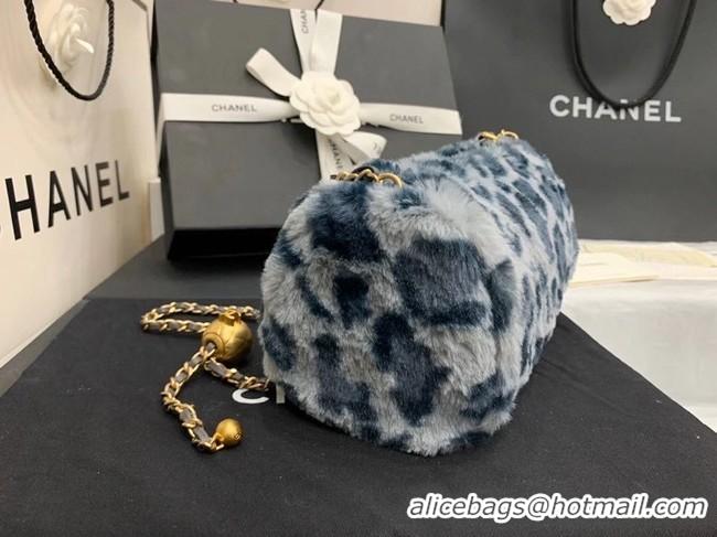 Buy Inexpensive Chanel Mink hair Leopard Print AS1899 blue