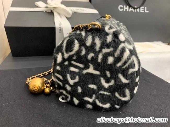 Fashion Show Collection Chanel Mink hair Leopard Print AS1899 black