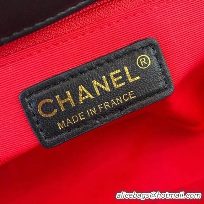 Low Cost Chanel flap bag velvet & Gold-Tone Metal AS2222 black