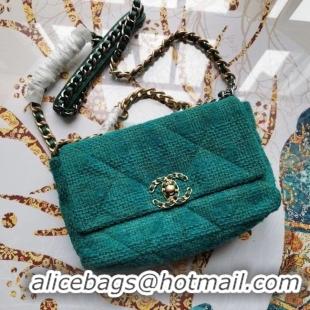 Luxury Classic CHANEL 19 Flap Bag AS1160 green