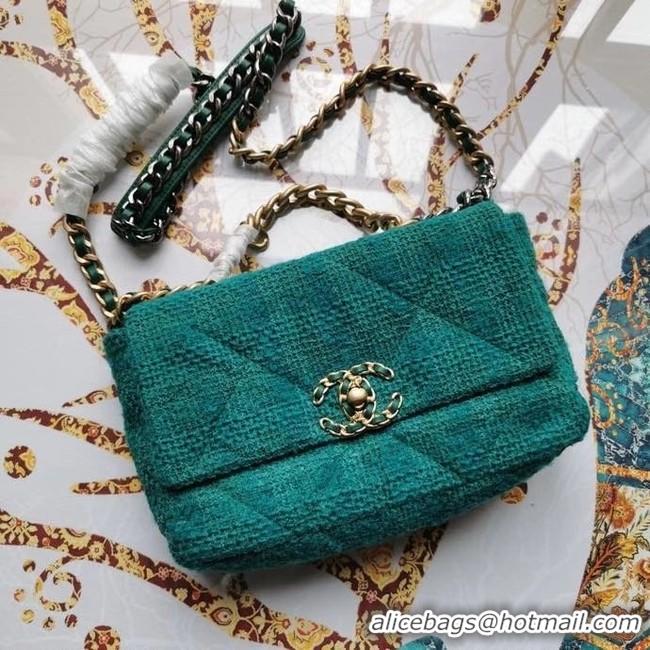 Luxury Classic CHANEL 19 Flap Bag AS1160 green