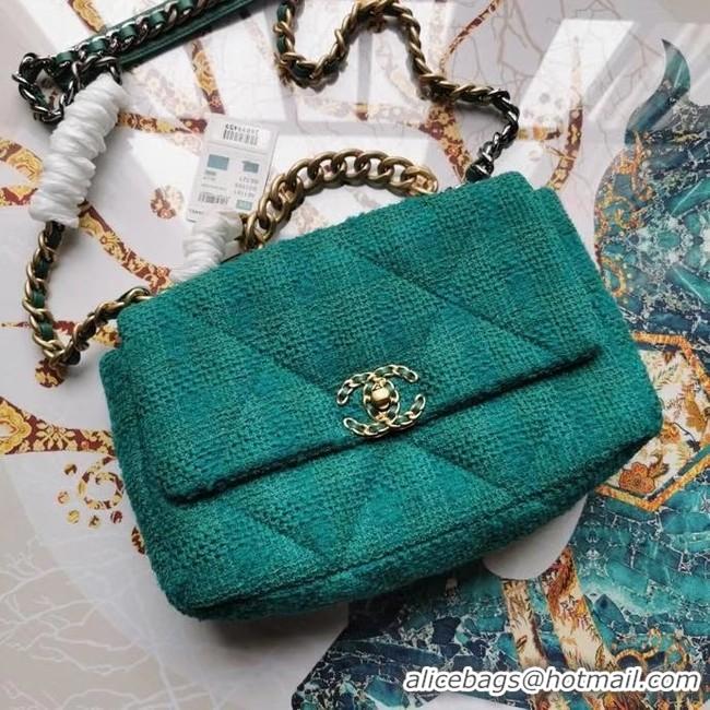 Modern Classic CHANEL 19 Flap Bag AS1161 green