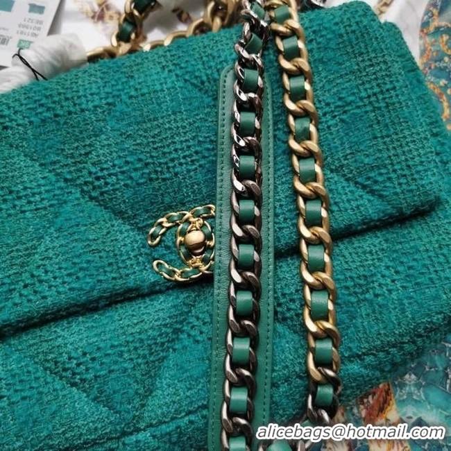 Modern Classic CHANEL 19 Flap Bag AS1161 green