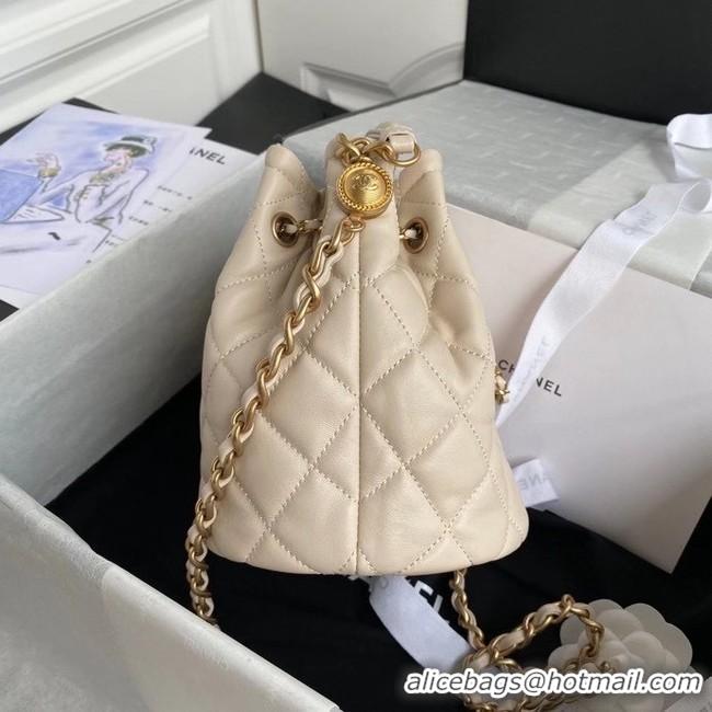 Grade Promotional Chanel Drawstring Sheepskin bag AS2057 Beige