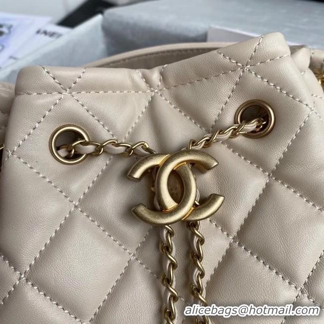 Grade Promotional Chanel Drawstring Sheepskin bag AS2057 Beige